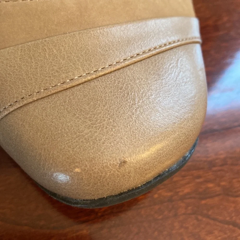 Life Stride Soft System Tan 9.5M Comfort Chic Suede Leather Minimalist Flats
